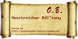 Oesztreicher Bátony névjegykártya